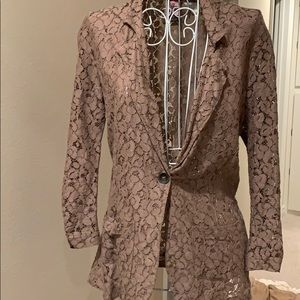 See thru floral blazer